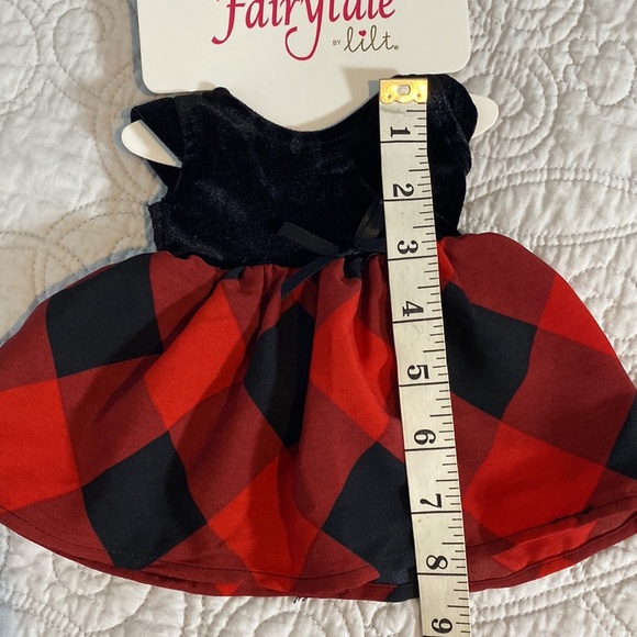 Fairytale Girls Velvet Tulle Plaid Dress with Matching Doll Dress - Picture 5 of 12